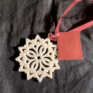 Vintage, Lenox porcelain, Pierced Star Holiday Christmas ornament, ivory